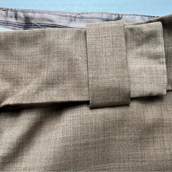 Nanette Lepore Pants Camel Tone Unlined Fine Wool Wide Leg w. Cuffs & Pockets - Picture 6 of 13